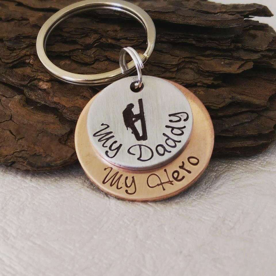 My Dad My Hero Keychain