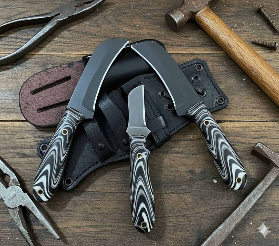 Knife Lineman Black set of 3 #006