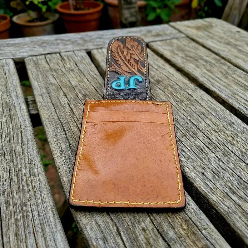 Leather Western Money Clip Wallet