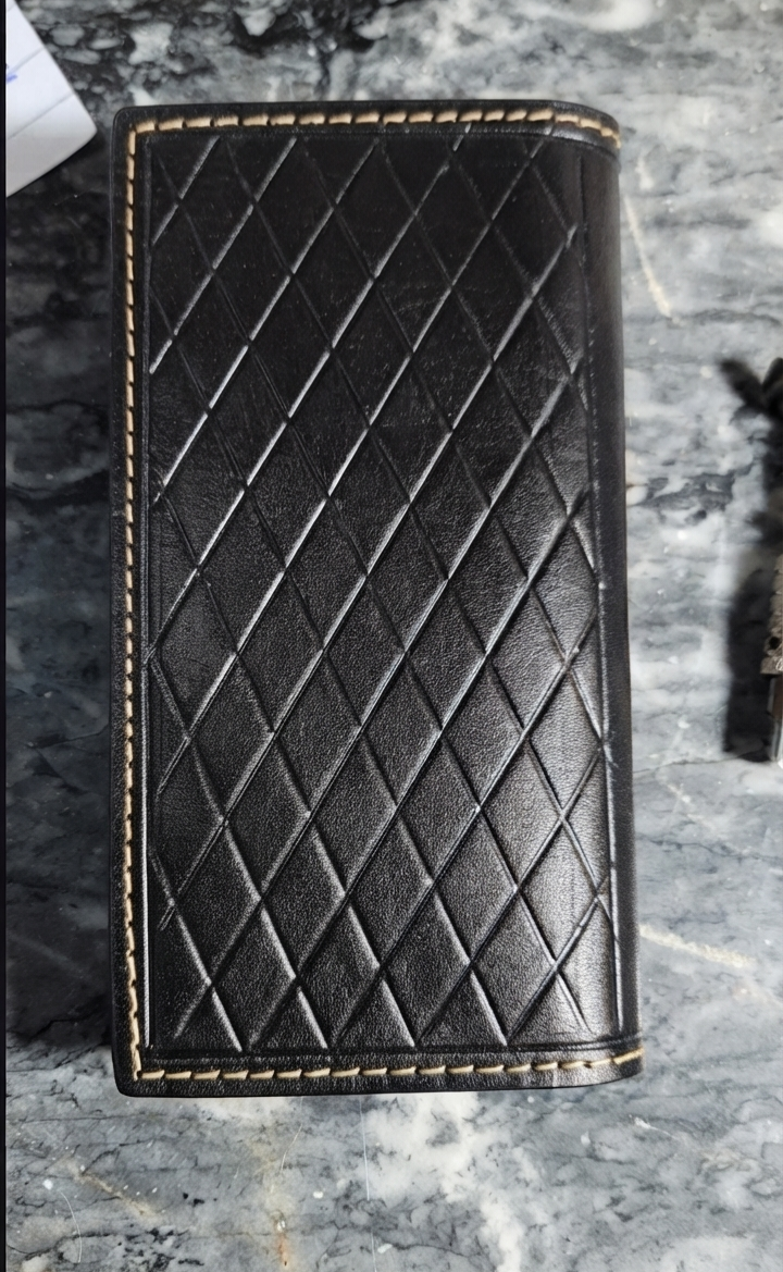 Black Leather Cowhide Transmission Wallet