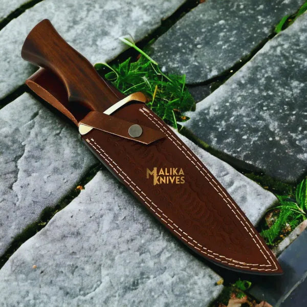 Handforged D2 Steel Bowie Knife Rosewood Handle