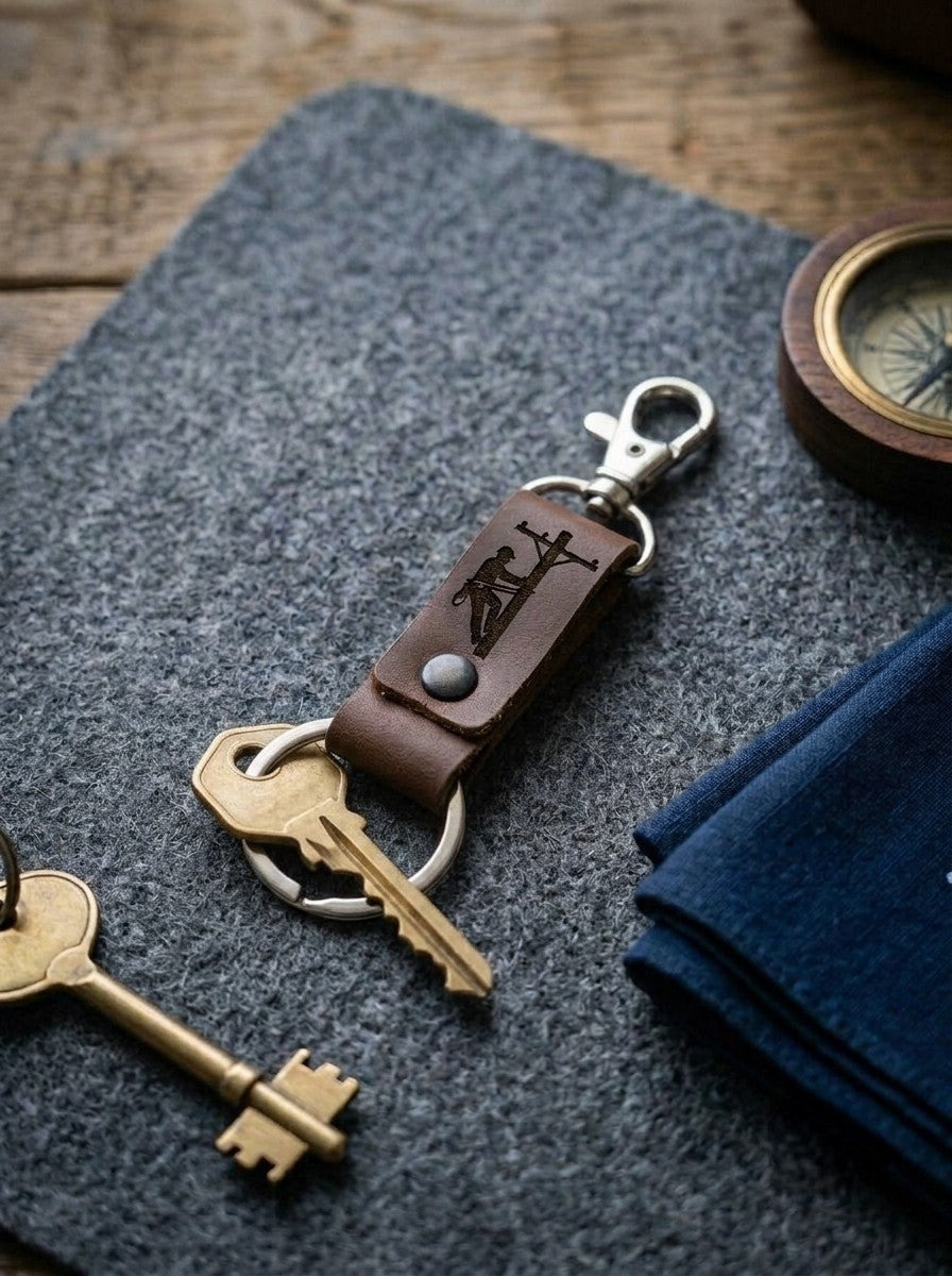 Lineman Leather Keychain