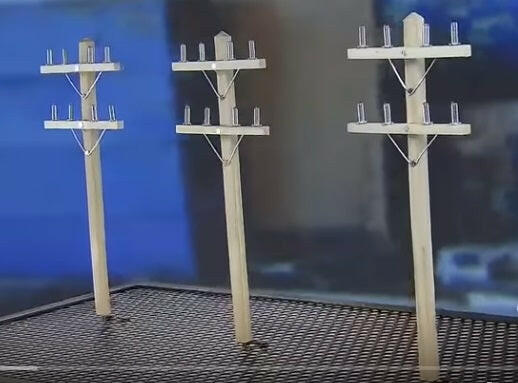 Garden Railroad Utility Poles – Set of 3