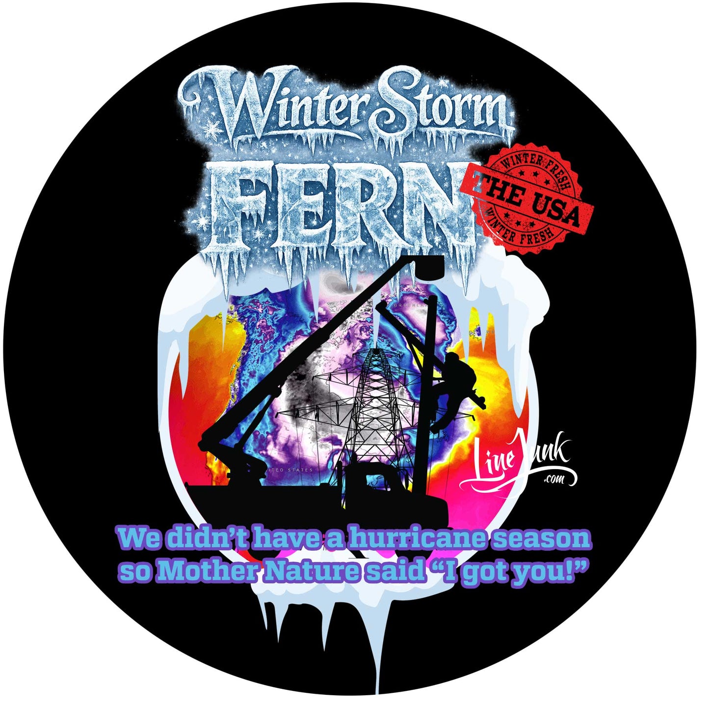 Winter Storm Fern Hardhat Sticker