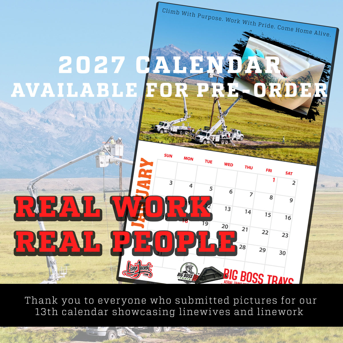Lineman Linewife 2027 Calendar