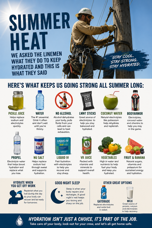 Summer Heat: We Asked Linemen How They Stay Hydrated. Here's What They Said.