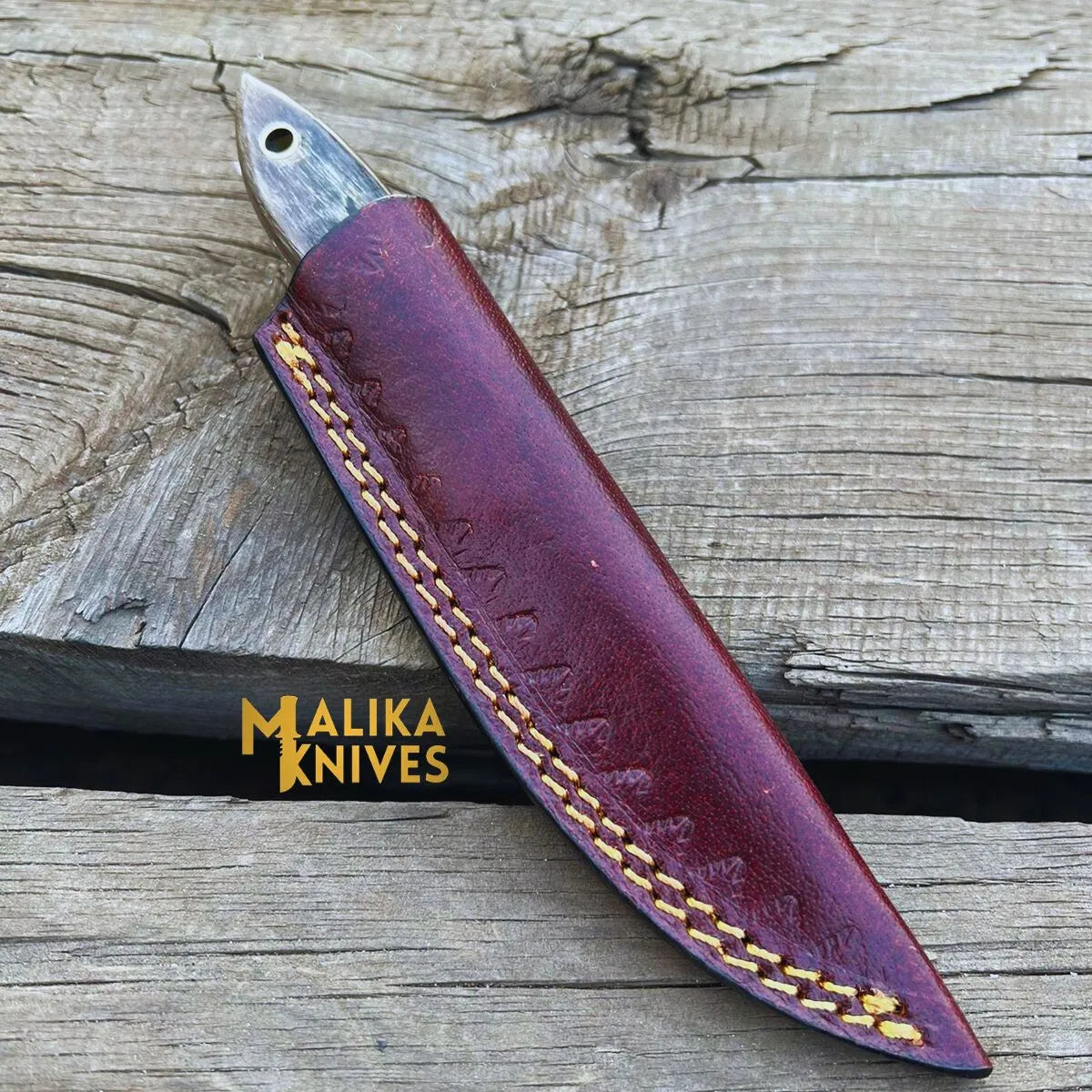 Exceptional Damascus Steel Skinner Knife with Genuine Ram Horn Handle - Ultimate Precision for Hunting and Outdoor Enthusiasts-0026