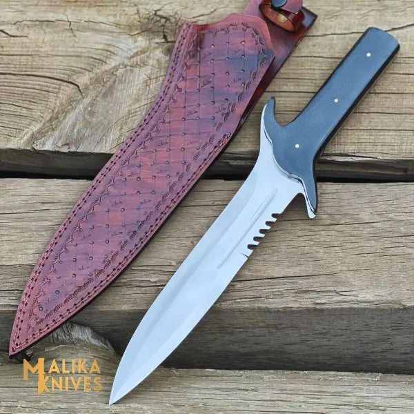 Double Edge Bowie Knife 15” J2 Steel | Micarta G10