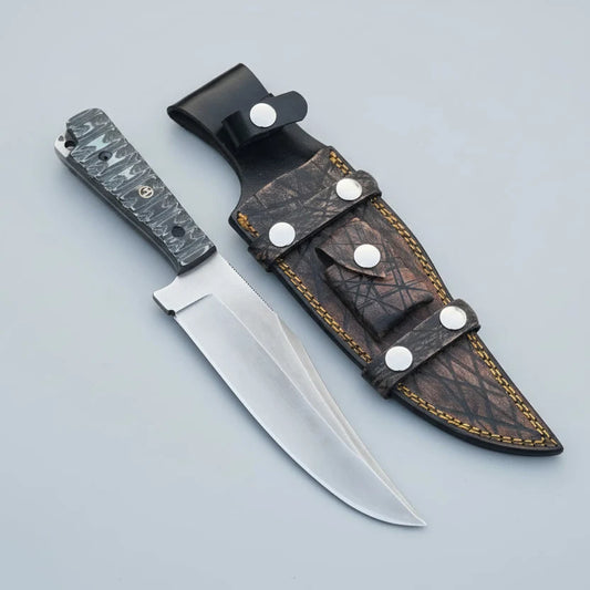 D2 Steel Clip Point Bowie Knife with G10 Grip
