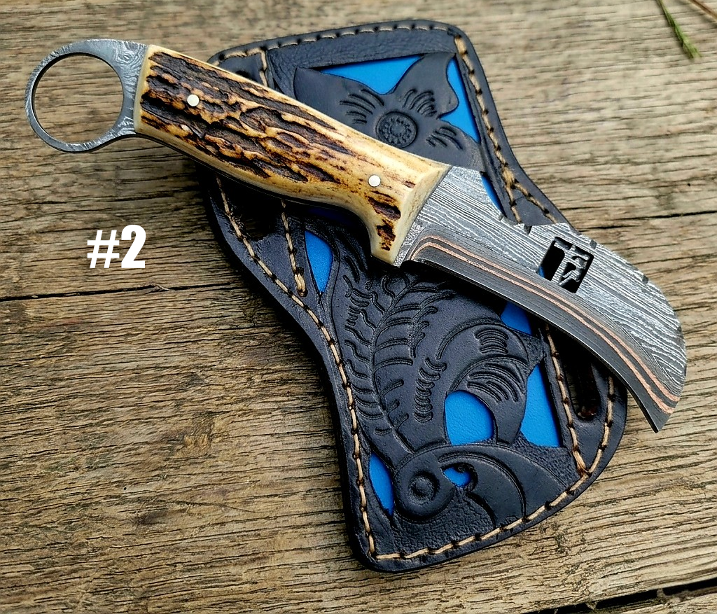 Copper Damascus Knife #2