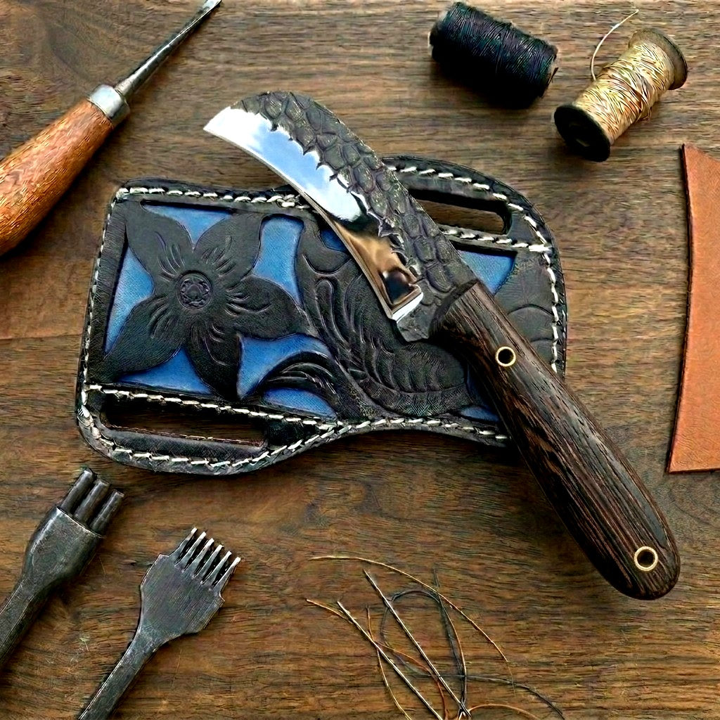 KnifeHawkbill with Leather Sheeth #040
