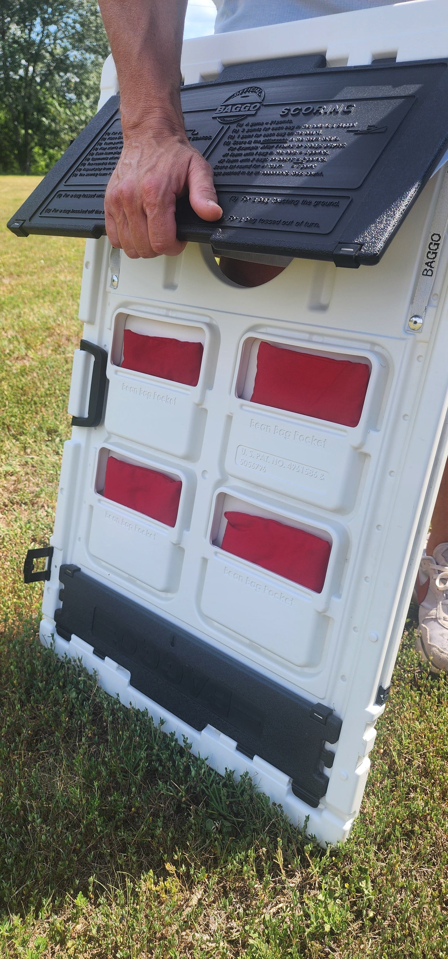 USA Flag Lineman Portable Cornhole 2'x3' Baggo Bean Bag Toss Game