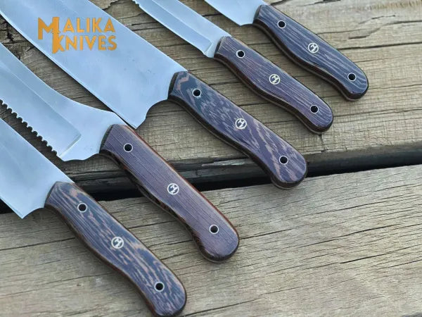 Malika Ultimate Kitchen Knife Set: Premium All-in-One Collection with Custom Leather Carrying Case - Perfect for Home Chefs & Culinary Enthusiasts-0204