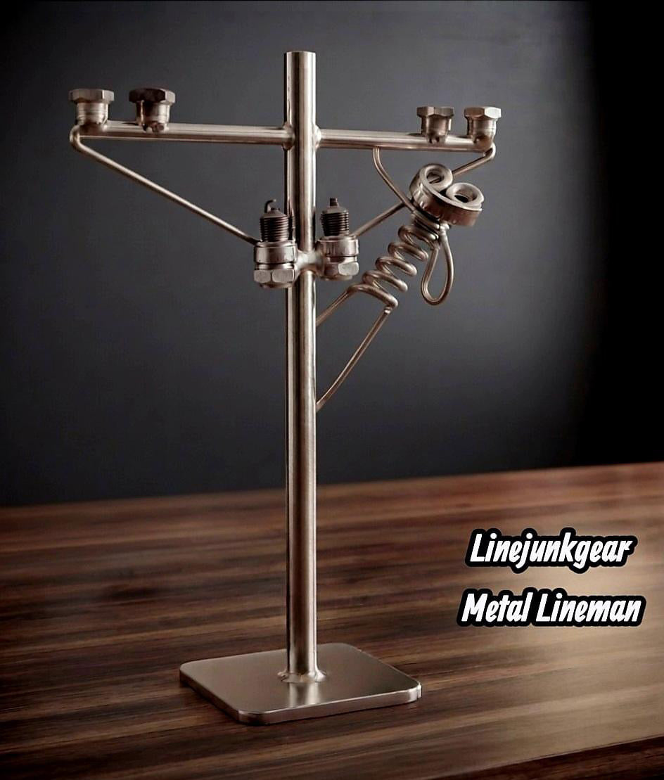 Rustic Lineman Metal Figure