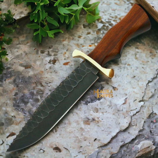 Handforged D2 Steel Bowie Knife Rosewood Handle