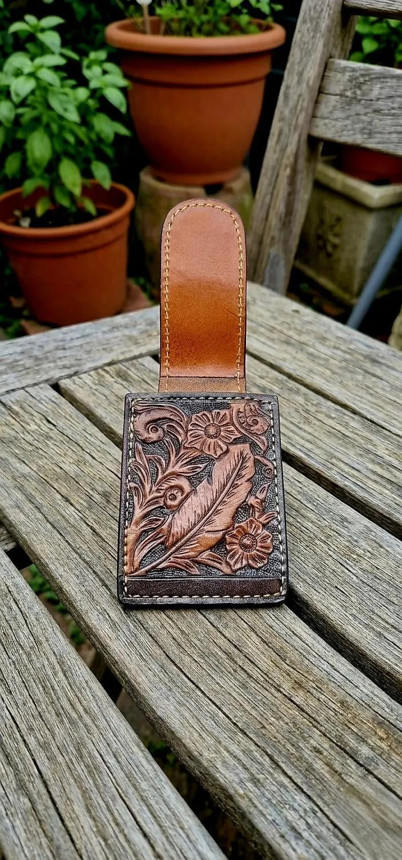 Leather Western Money Clip Wallet