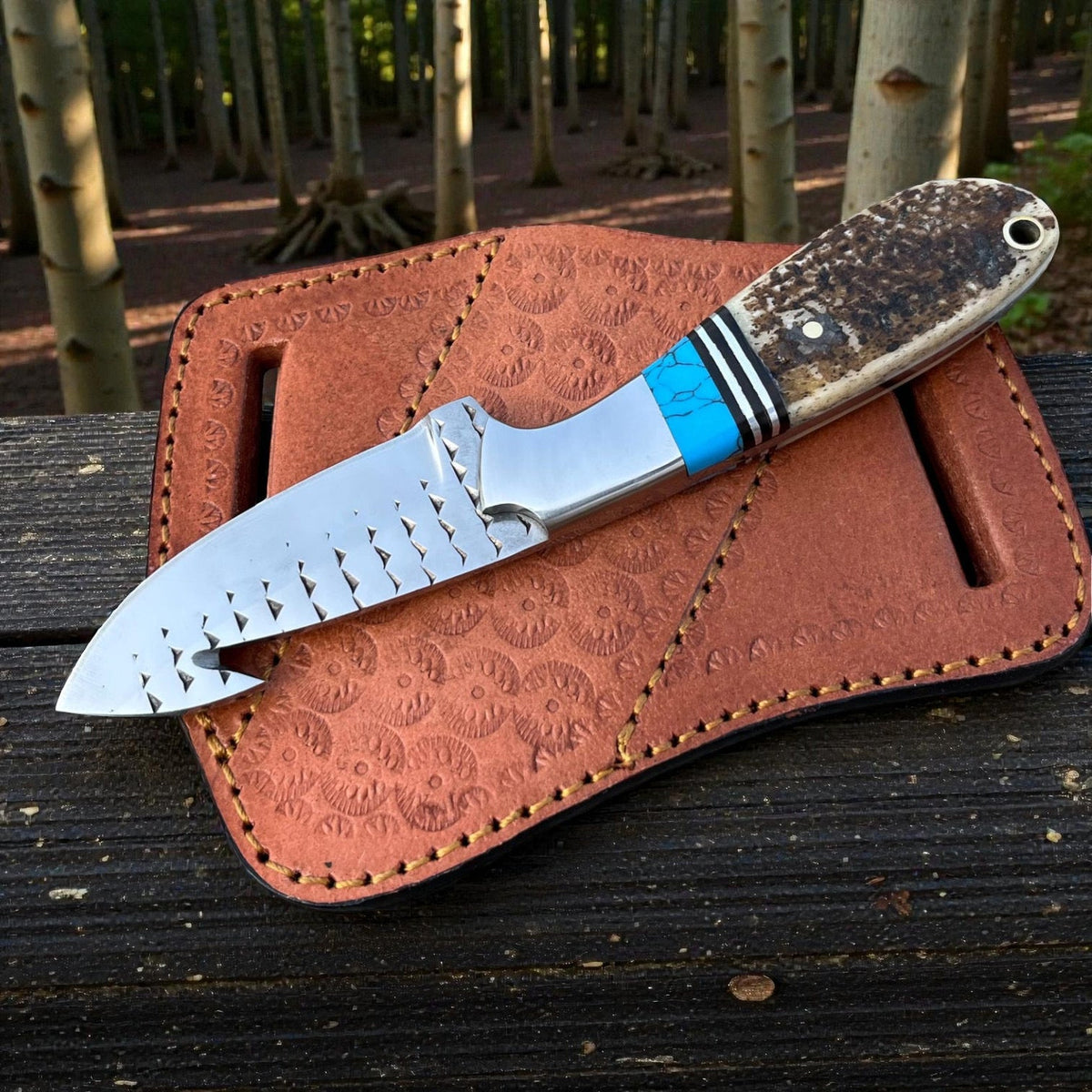 D2 Steel Cowboy Gut Hook Knife | 5mm Thick Blade | Pancake Sheath