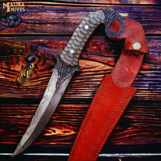 Hand forged Damascus Ringtail Hunting Knife