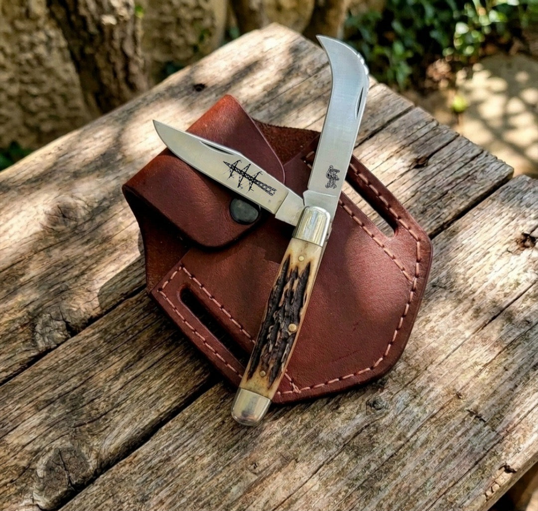 Lineman EDC Folding Knife Antler 32