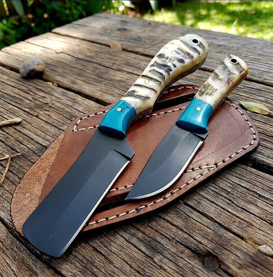 Cowboy and skinner knife with leather sheaths 36