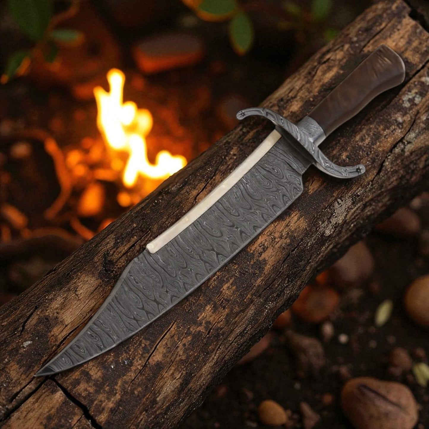 Handmade Alamo Musso Bowie Knife Damascus Steel