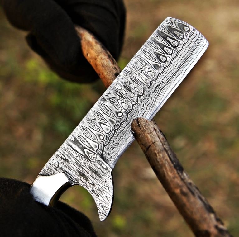 Damascus Bull Cutter Knife VG10 Cowboy Ranch Knife