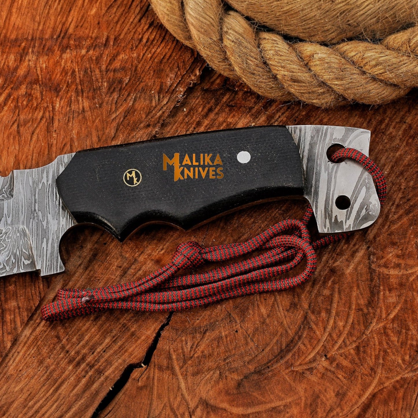 Bowie Knife 13” Damascus Steel | Malika Knives