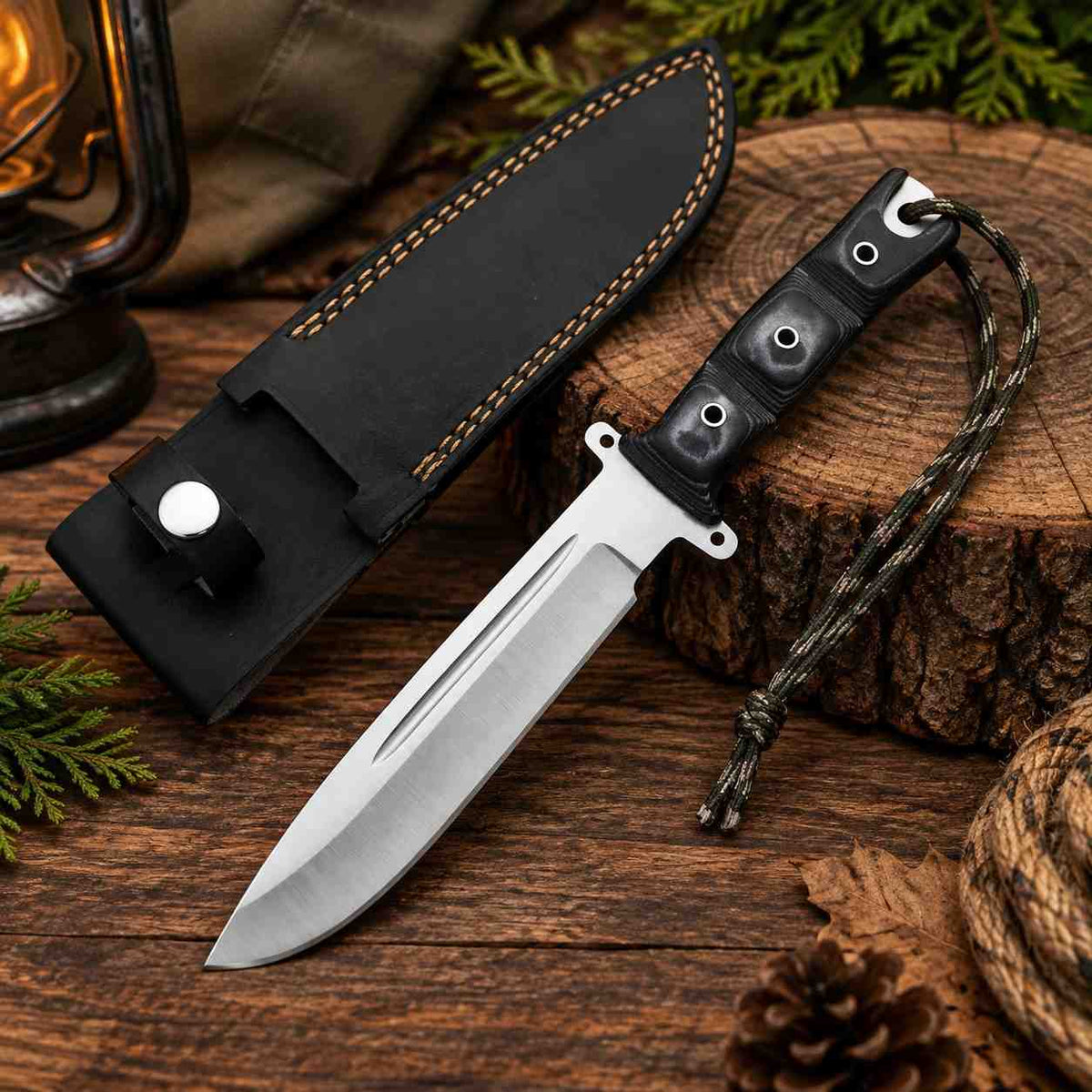 Daryl Dixon Inspired J2 Stainless Steel Survival Knife With Leather Sheath