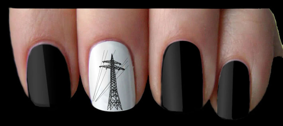 Lineman Electrician Nail Art Decal Sticker Linewife