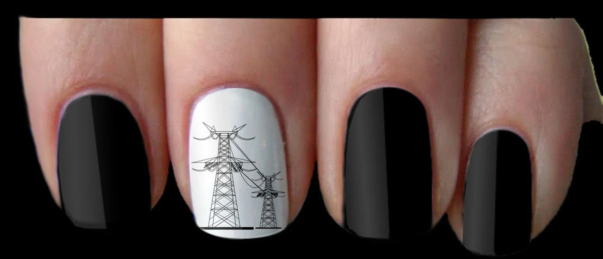 Lineman Electrician Nail Art Decal Sticker Linewife