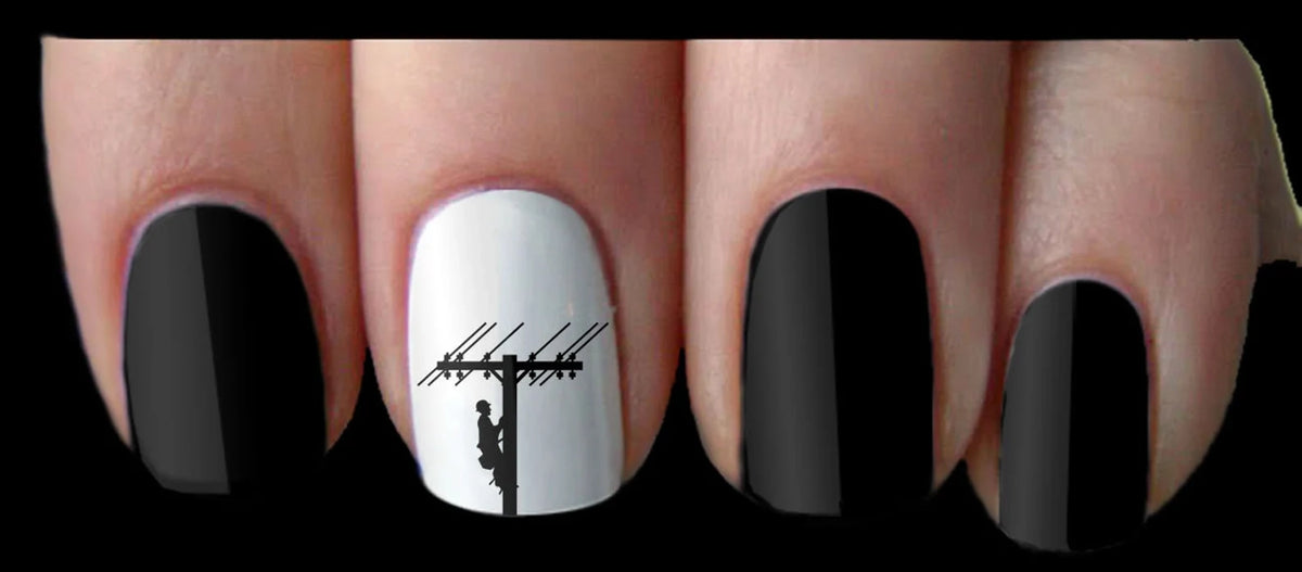 Lineman Electrician Nail Art Decal Sticker Linewife