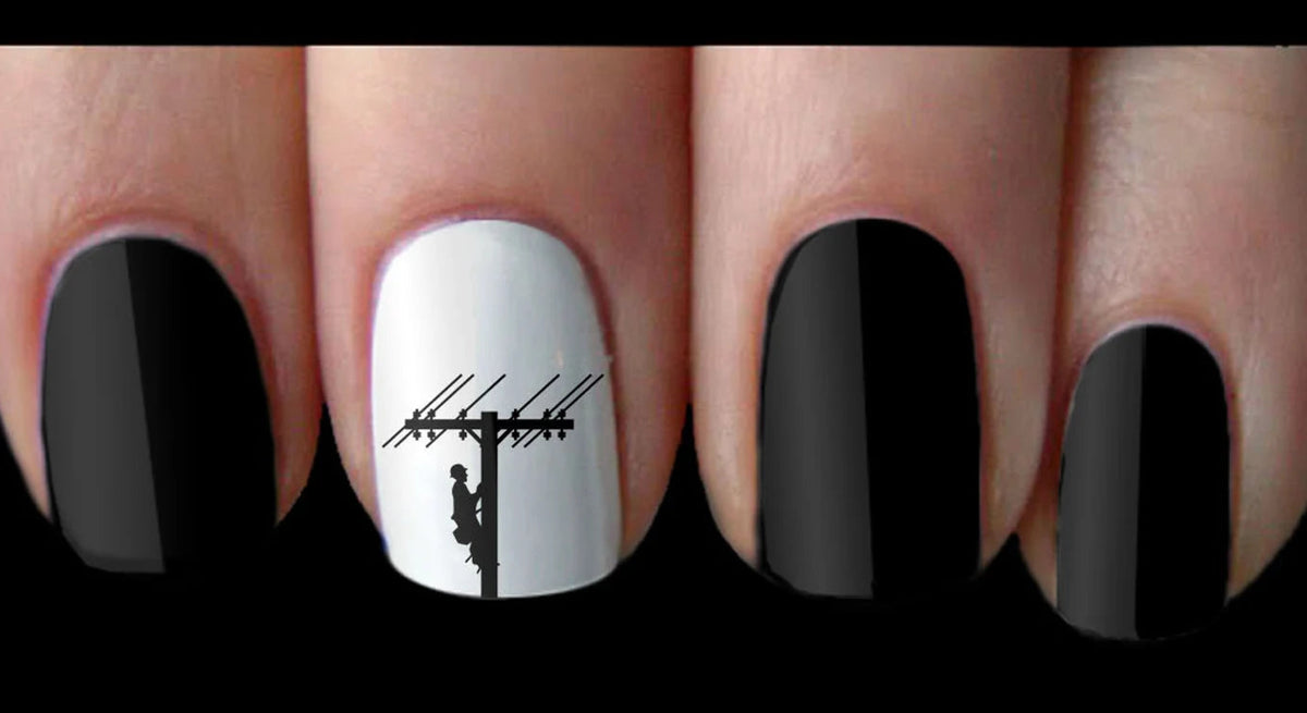 Lineman Electrician Nail Art Decal Sticker Linewife