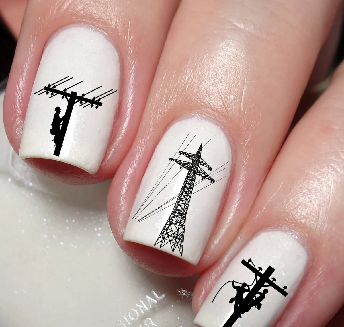Lineman Electrician Nail Art Decal Sticker Linewife