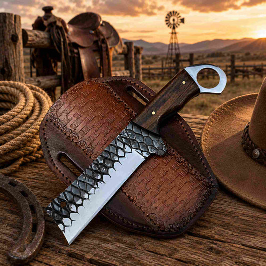 Ironwood Ranch Bull Cutter Knife in D2 Rasp Steel
