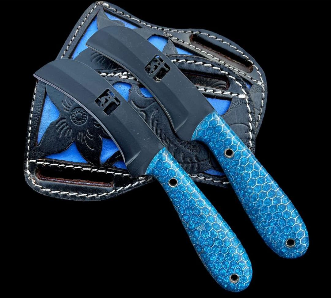 Lineman Knife Teal Handle #009