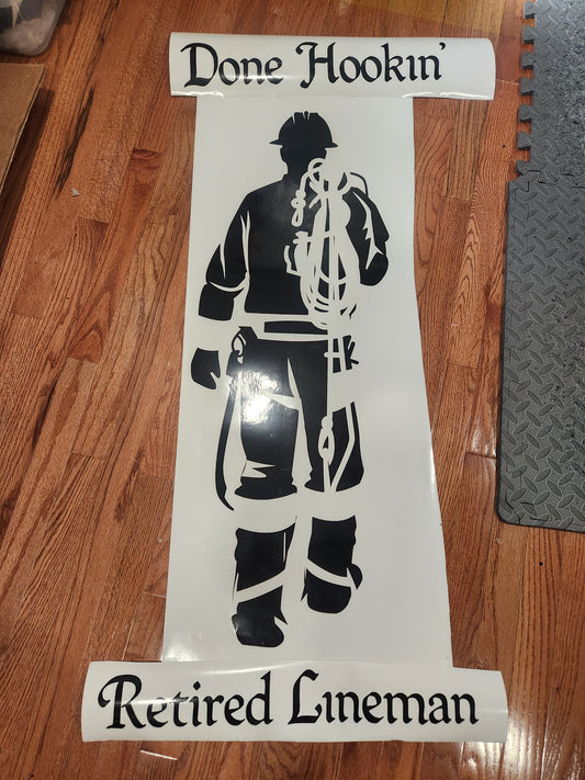 Done Hooking Retired Lineman Sticker